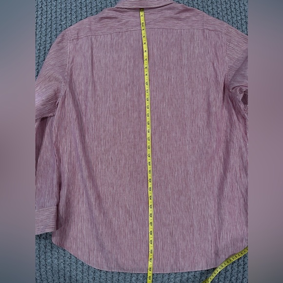 Brioni 3XL Red Striped Linen Button Down Shirt - Picture 8 of 8